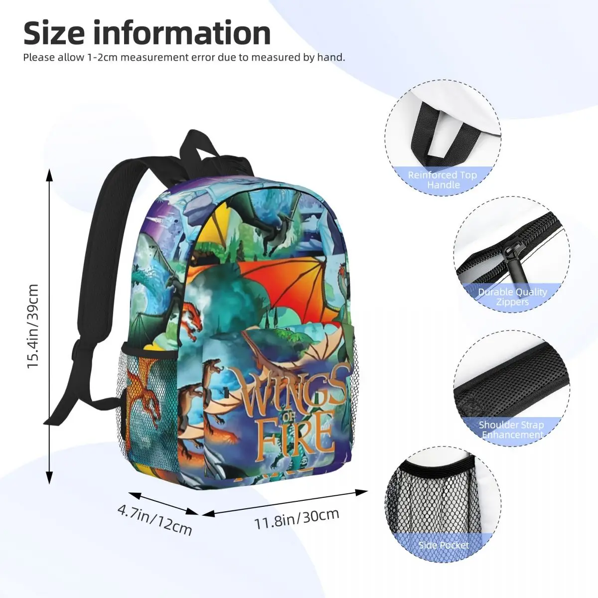 Wings Of Fire New Fashion High Capacity Waterproof College Backpack Trendy Laptop Travel Book Bag 15inch