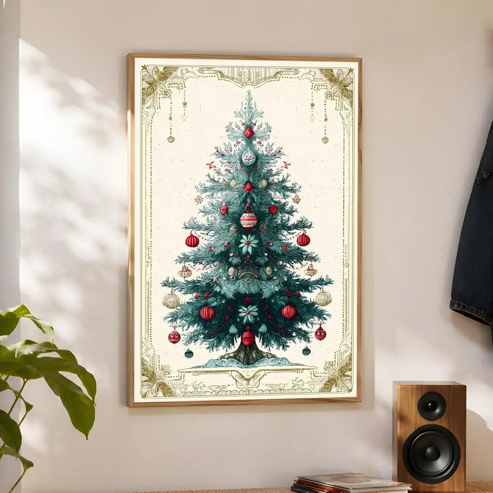 Basic Christmas Tree Poster Home Artwork For Living Room Bedroom Office Dorm Apartment Gift
