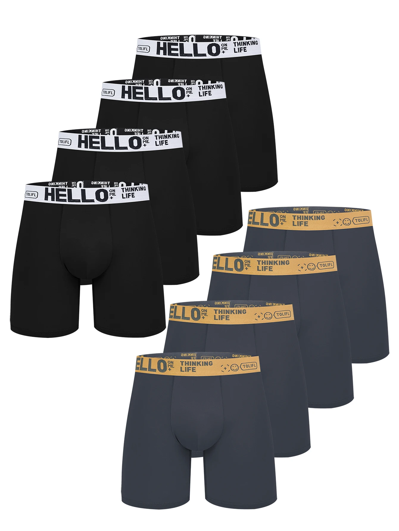 

8Pcs/ Men's Underwear Fashion Simple Trendy Comfortable Soft Men's Boxer Slim Loose Fit Athleisure Men's Pants Youth S-XXXXL