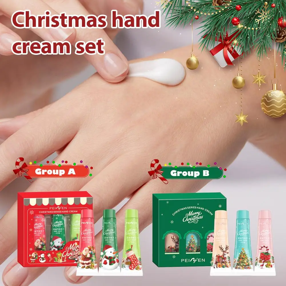 3 قطع كريم لليدين هدية عيد الميلاد الدافئة. يعتمد على نباتات، ويغذي عميق لليدين والقدمين، والعناية ببشرة اليدين