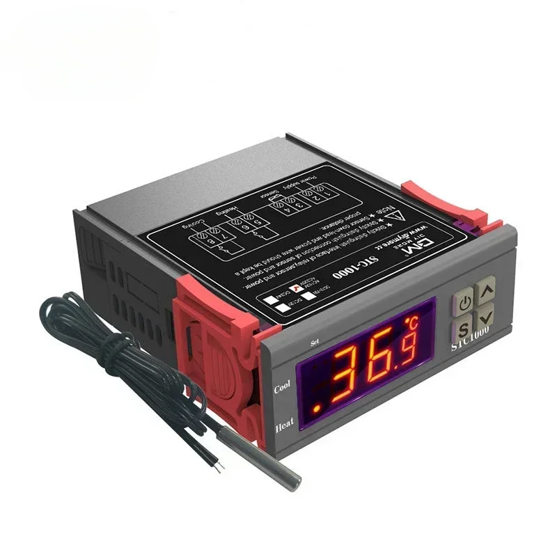 STC-1000 الرقمية LED غلاية استشعار درجة الحرارة خرطوم التدفئة التبريد ترموستات 2 التتابع تحكم NTC مئوية أدوات الإخراج #2