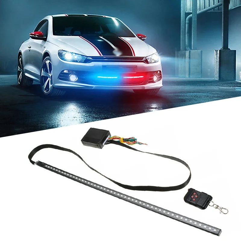 

22 Inch 48 LED 147 Modes 7 Color RGB Car Strobe Scanner Light Strip Colorful Remote Super Bright Knight Rider Warning Flash Lamp