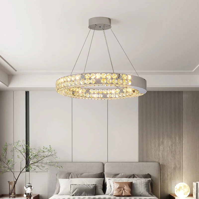 ثريا كريستال لغرفة المعيشة، حديثة، بسيطة، فاخرة خفيفة، طراز جديد، ضوء رئيسي كبير، شعور راقي، خافت لا نهائي،