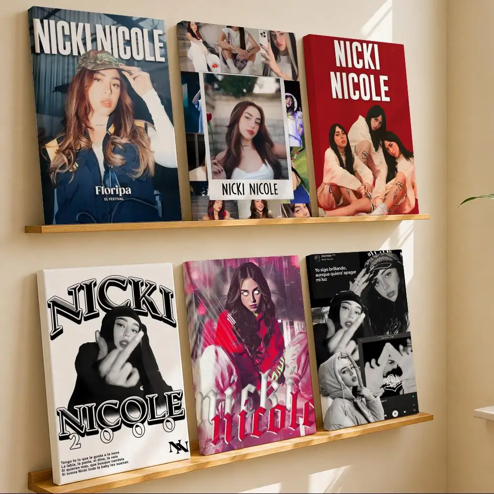 Latin Rap Singer N-Nicki Nicole Framed Wall Painting Canvas Art Poster with Solid Wood Frame for Living Room Home Decor