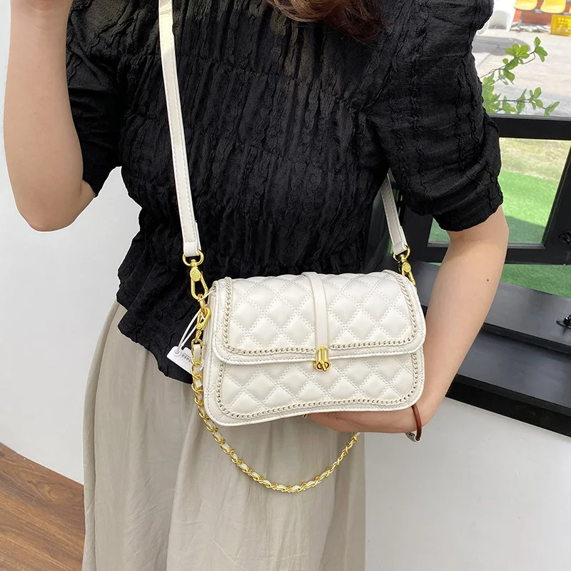 

2025 Summer Quilted Stitch Shoulder Bag - Vintage French Style Crossbody Purse for Women