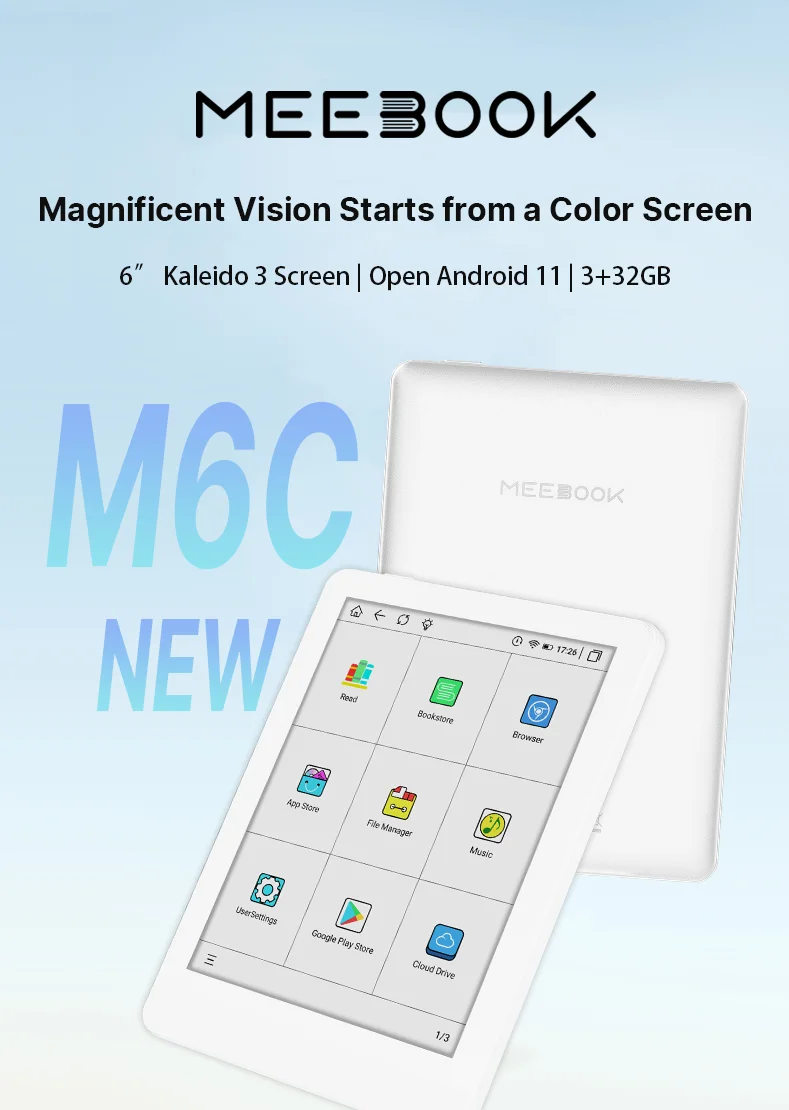 【ミシエル】MEEBOOK M6C（Android対応・32GB） Amazon.com: Meebook E-Reader M6 | 6' Eink Carta Screen 300PPI