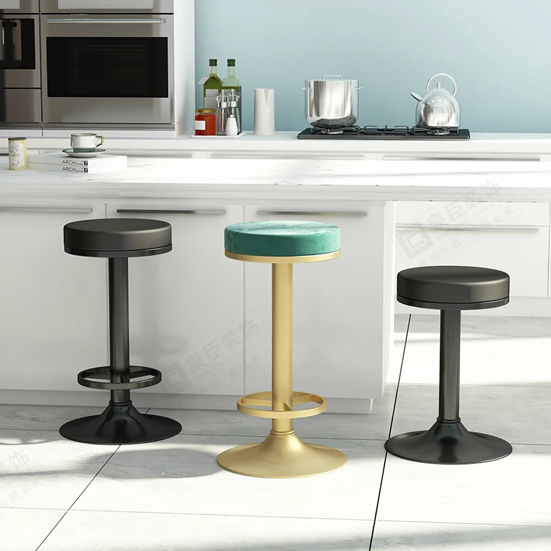 Adjustable Lifting Bar Chair Swivel Barstool Kitchen Island Design Bar Stool Lounge European Sgabello Cucina Alto Home Furniture