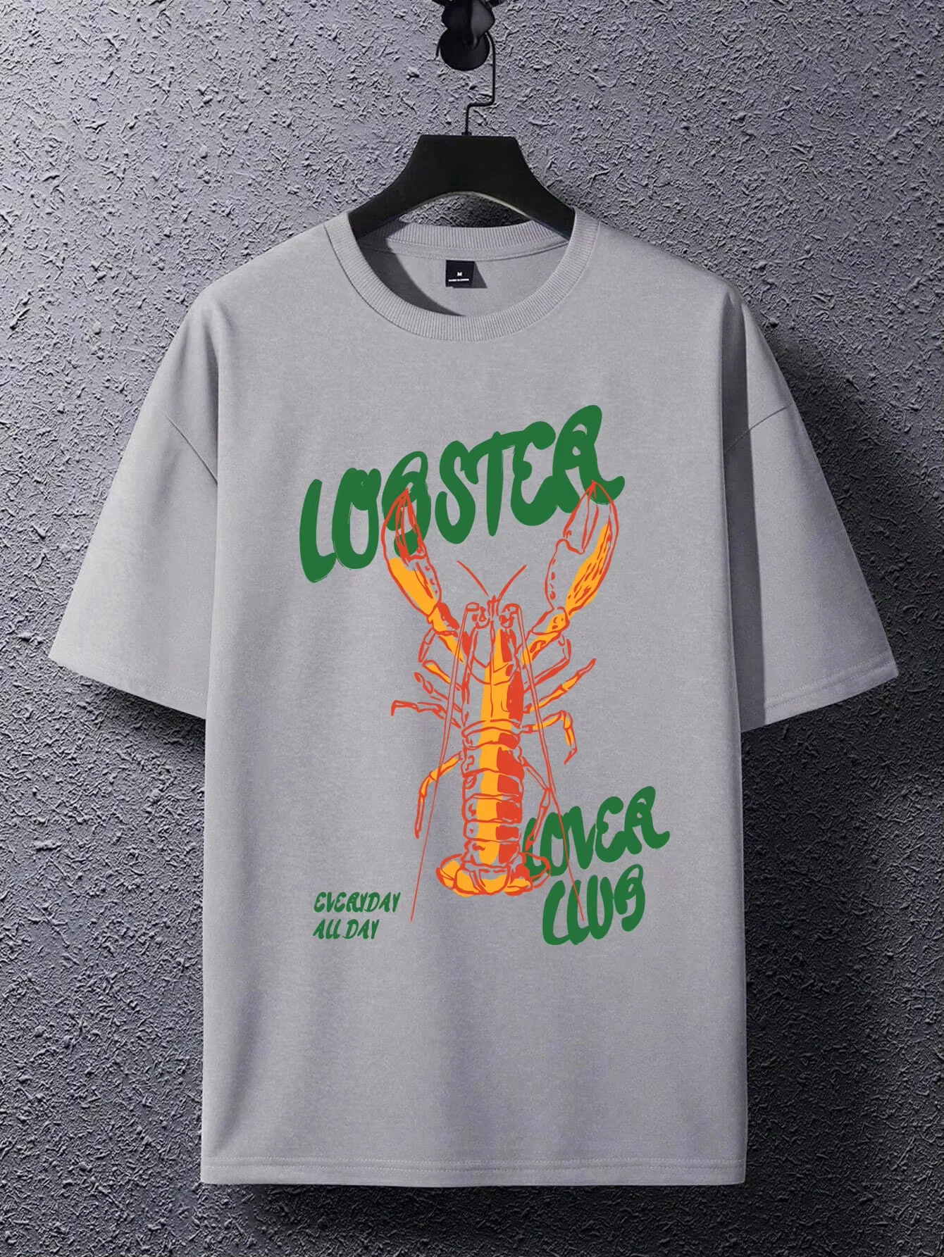 ملابس الصيف الإبداعية جراد البحر نادي الطباعة الأطفال التي شيرت مريحة القطن قصير الأكمام الهيب هوب طفل المتضخم تي شيرت #1