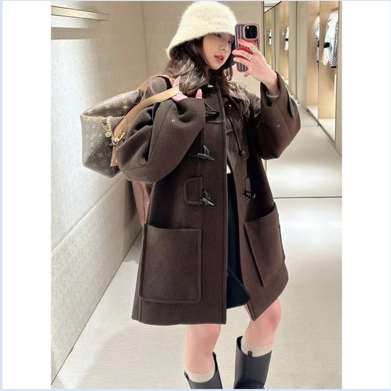 

2024, осенне-зимняя новая шерстяная двусторонняя куртка в городском стиле