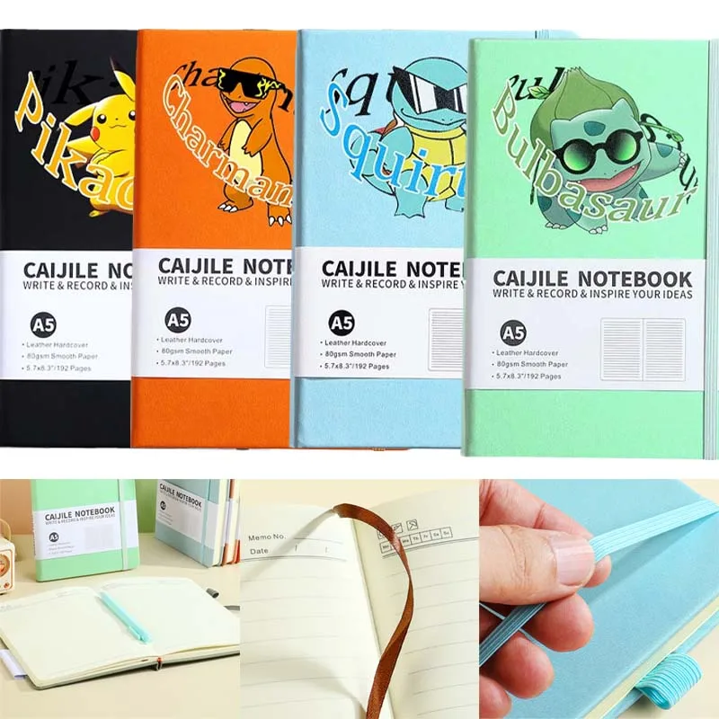 

A5 Pokemon Pikachu Colorful Leather Notebook Personalized Waterproof Soft Cover Office School Supplies Stationery Accessories