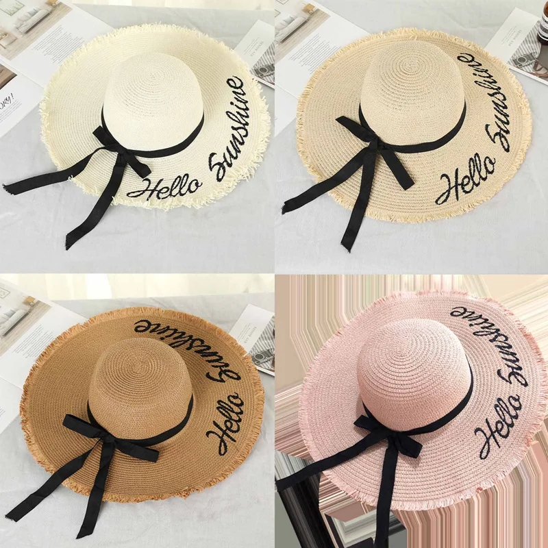 Large Chapeau Women Summer Panama Beach Holiday Headwear Oversized Hawaii Sun Hats Wide Brim Elegant Straw Bucket Hat Church