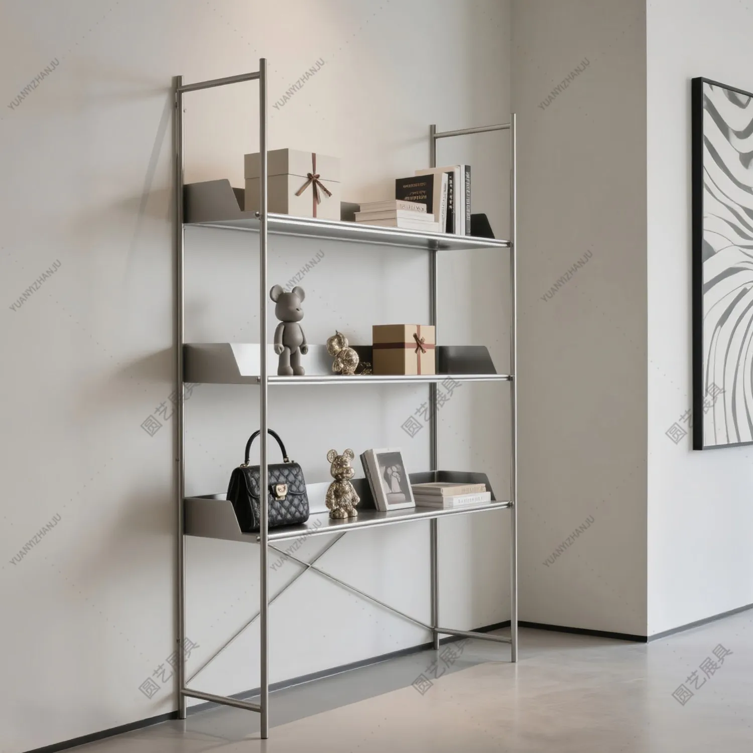 Product Display Shelf Multi-layer Shelf Floor to Floor Simple Wind Sample Cosmetics Cabinet