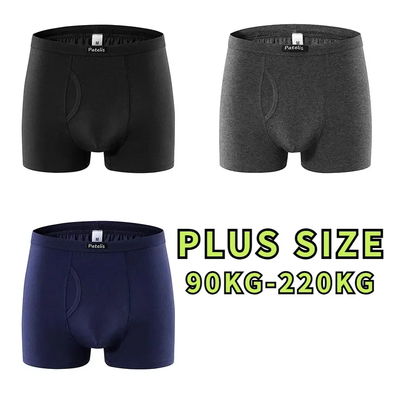 Boxers de tecido de algodão completo confortável masculino, roupa íntima, shorts de alta qualidade, plus size para 90-200kg, 0XL-8XL