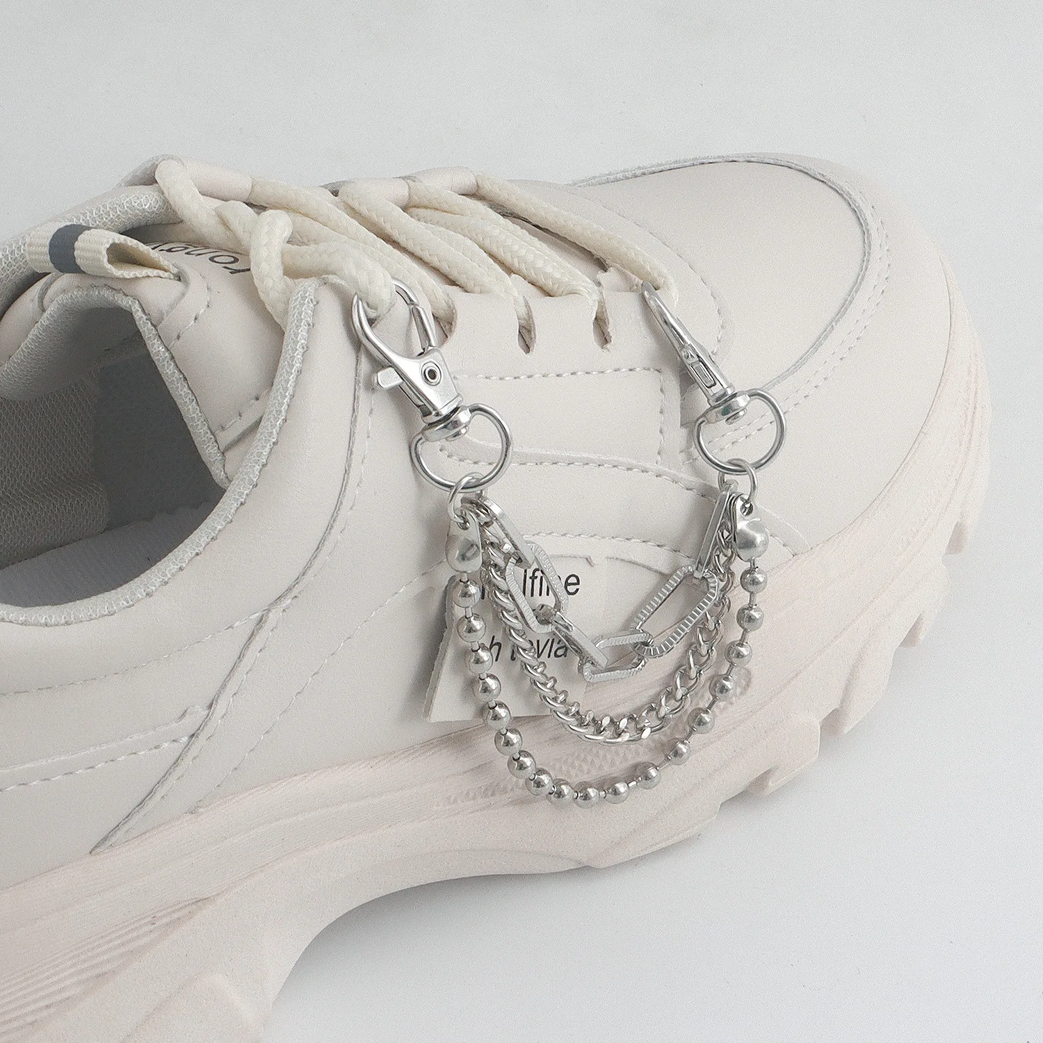 Sporty Ankle Chain Silver Beaded Layered Shoe Jewelry Unisex Hip Hop Retro Bracelet For Women Men Fashion 1 Piece
