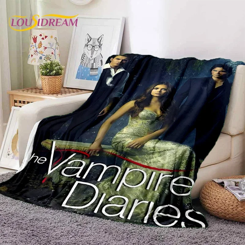 Manta de franela suave The Vampire Diaries, manta de franela para camas, dormitorio, sofá, Picnic, manta de tiro para ocio al aire libre, regalo de