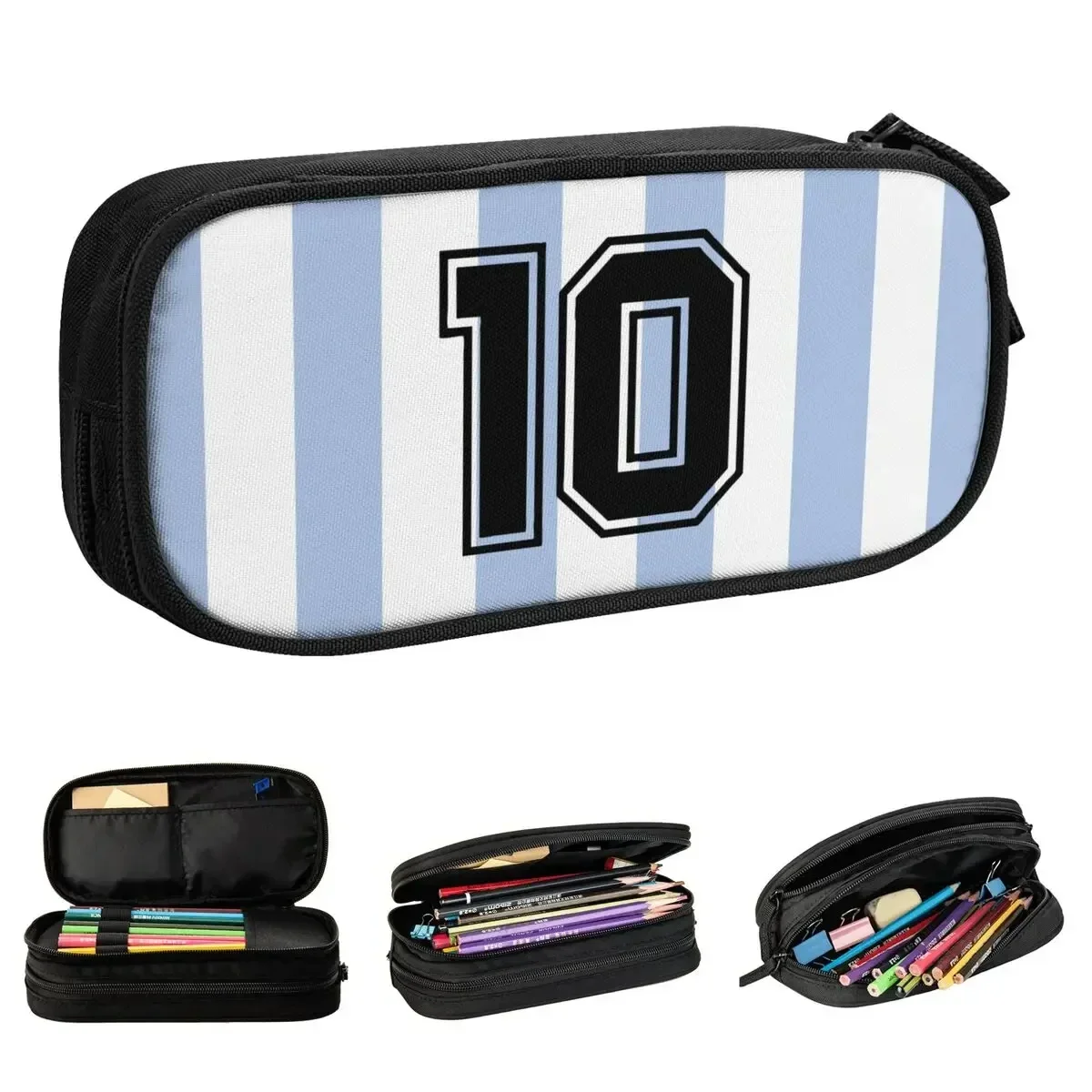 Mumber 10 Messi Pencil Case New Pen Box Pencil Bags Kids Large Storage Students School Zipper Pencilcases