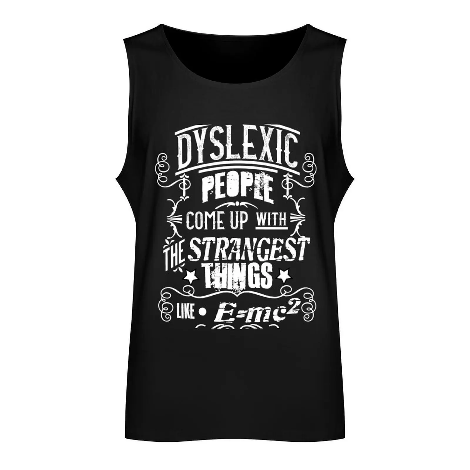 Dyslexia Awareness E=MC2 Tank Top clothes for men T-shirt sports