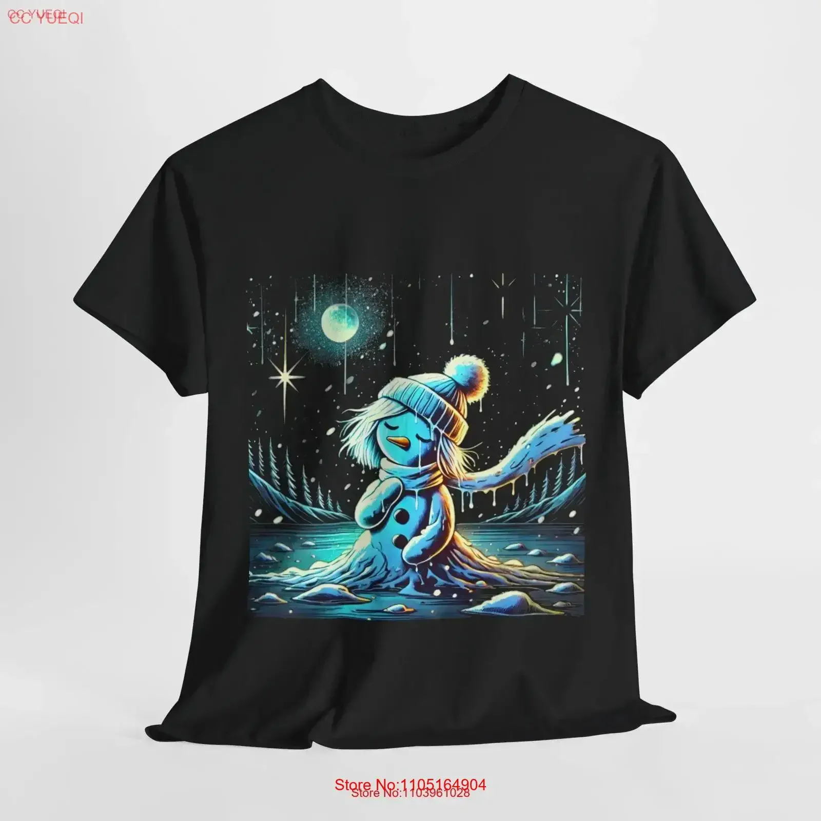 تي شيرت نسائي ثلجي شتوي ندفة الثلج عيد الميلاد ثلج توب فروستي ذا هوليداي طقس بارد ثلجي عتيق مغسول #1