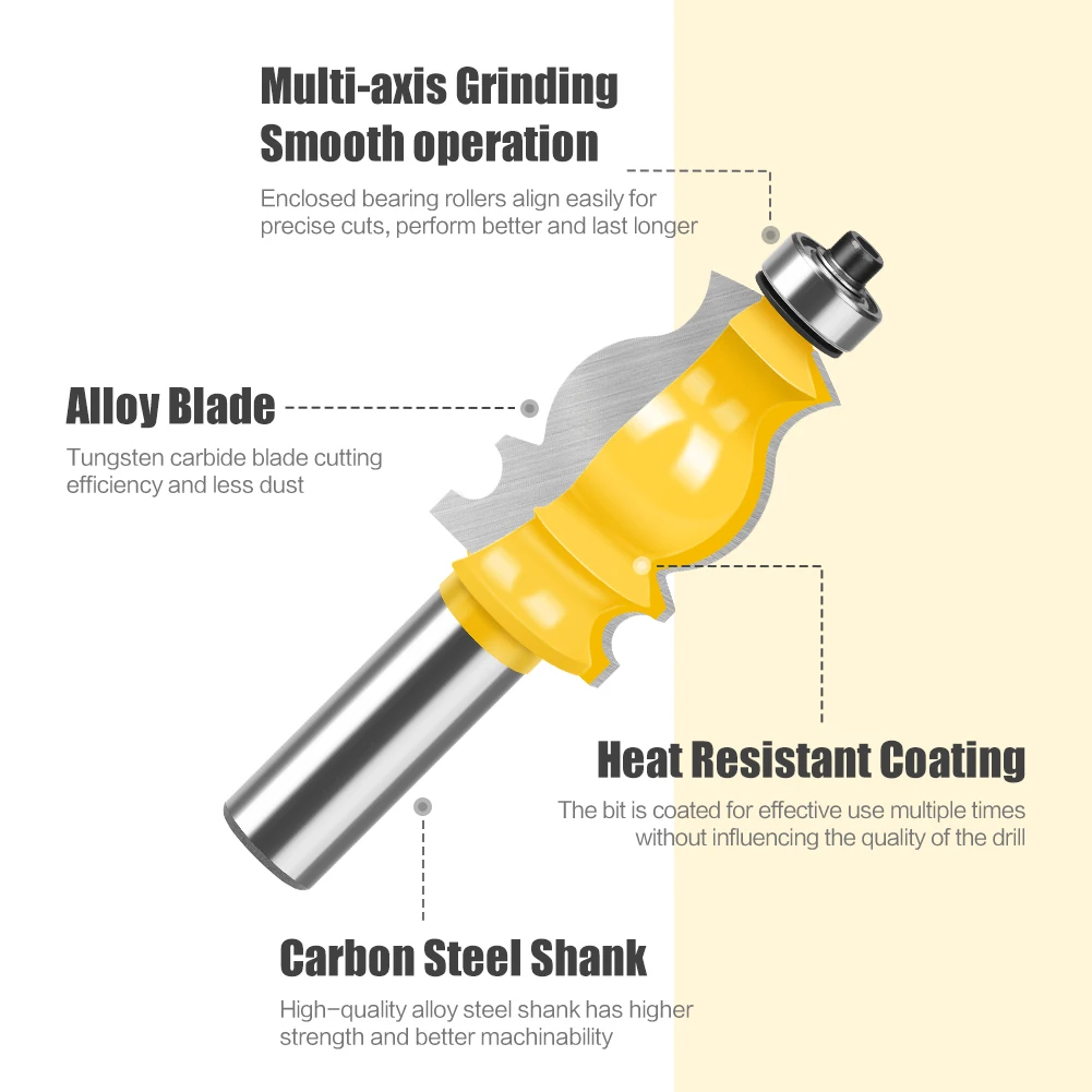 1PC Architectural Molding Router Bit Tenon Cutter for Woodworking Tools Woodworking Milling Cutter Carving CutterLine Cutter