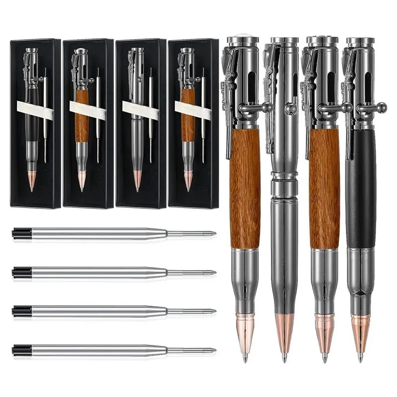 Pen Set With Compass Black Refill Gift Box Solid Color Pen Brass Pen Suitable For Colleagues Graduation Christmas Gift-A31R