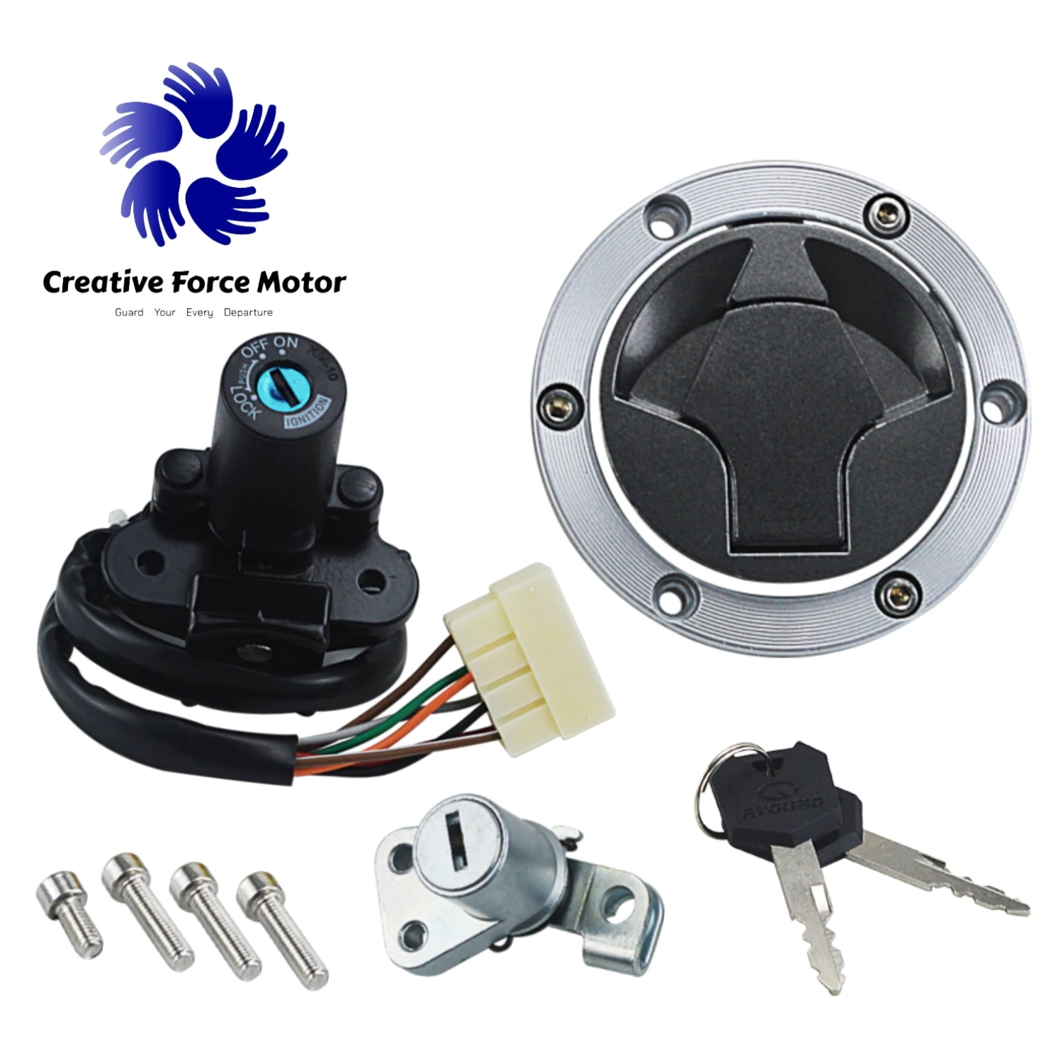 

Motorcycle Lgnition Switch Gas Cap Seat Lock Key Anti-theft Kit For Kawasaki Ninja 250 300 250SL EX300 BR EX250 Z250SL Z250 Z300