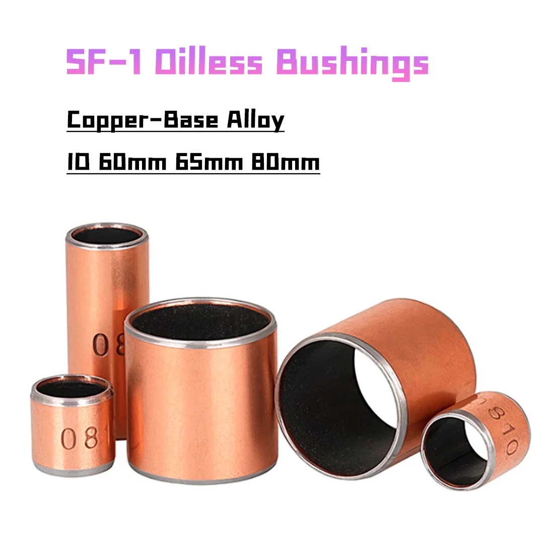 1pcs SF-1 Self Lubricating Bearings ID Ø60mm/65mm/80mm Composite Bearing Bushing Sleeve for Boundary Lubrication Copper Sleeve