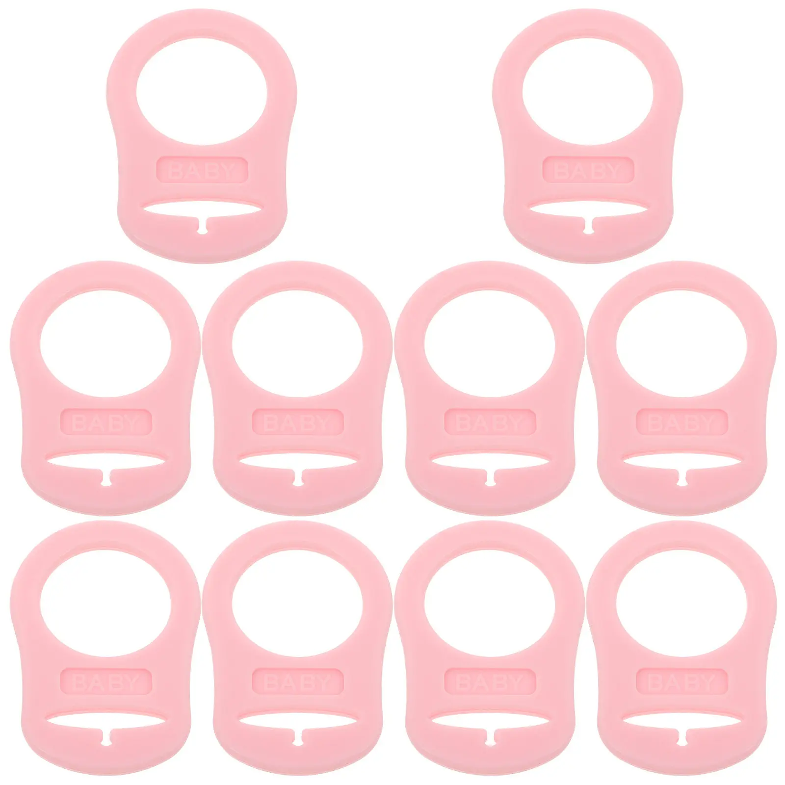 

10Pcs Silicone Pacifier Clips Baby Toddler Holder Soft Baby Pacifier Adapter Rings Teething Relief Infant Safe Holder