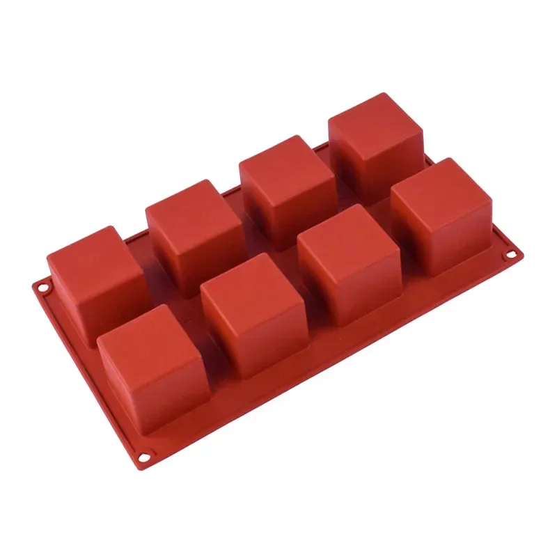 8 Holes 3D Small Square Shape Non-stick Silicone Mold for DIY Pastry Jelly Cupcakes Mousse Ice Cream Chocolate Utensil