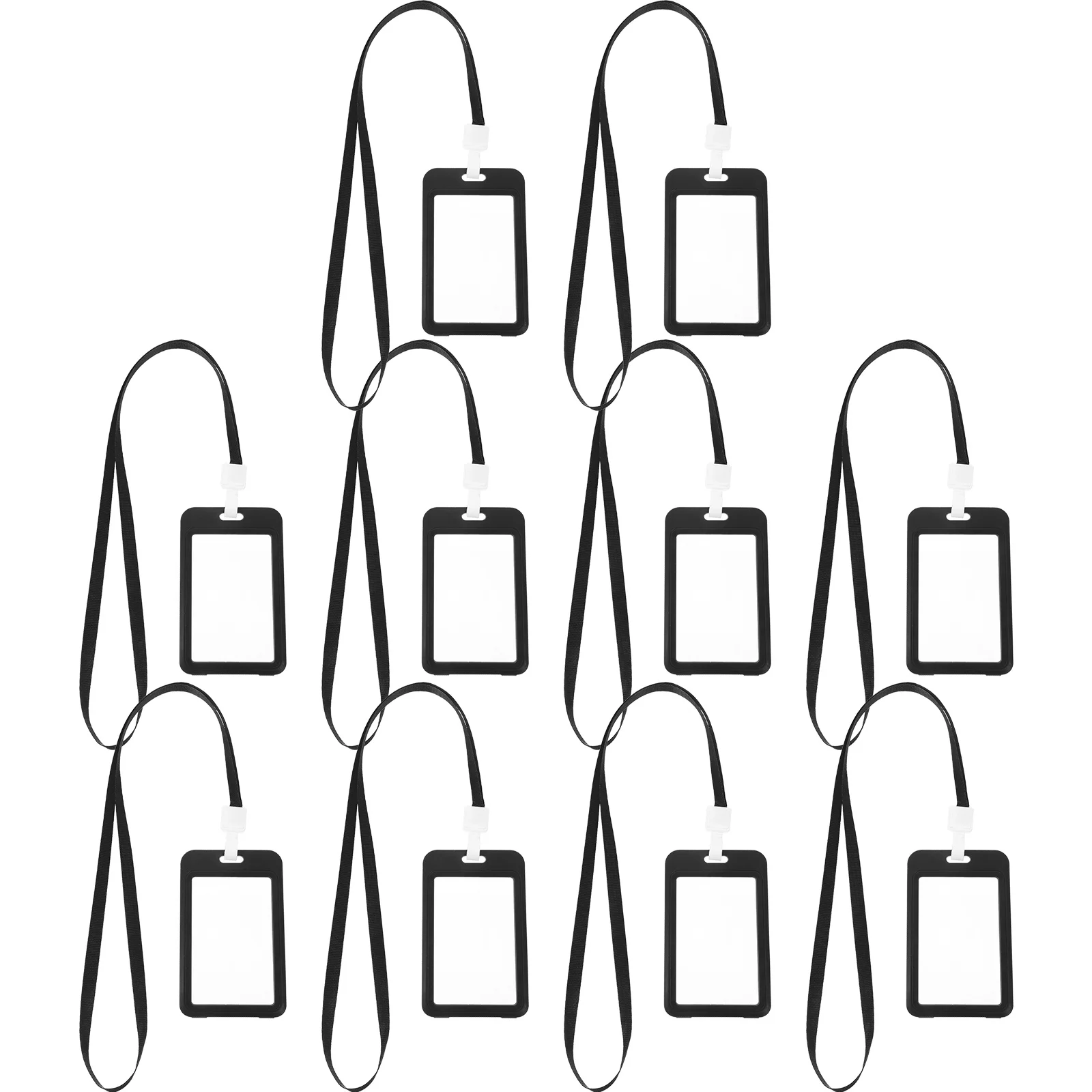 

10Pcs Id Card Holder Lanyard Badge Protector Clear Sleeve ABS Polyester Game Postcard Storage Organizer
