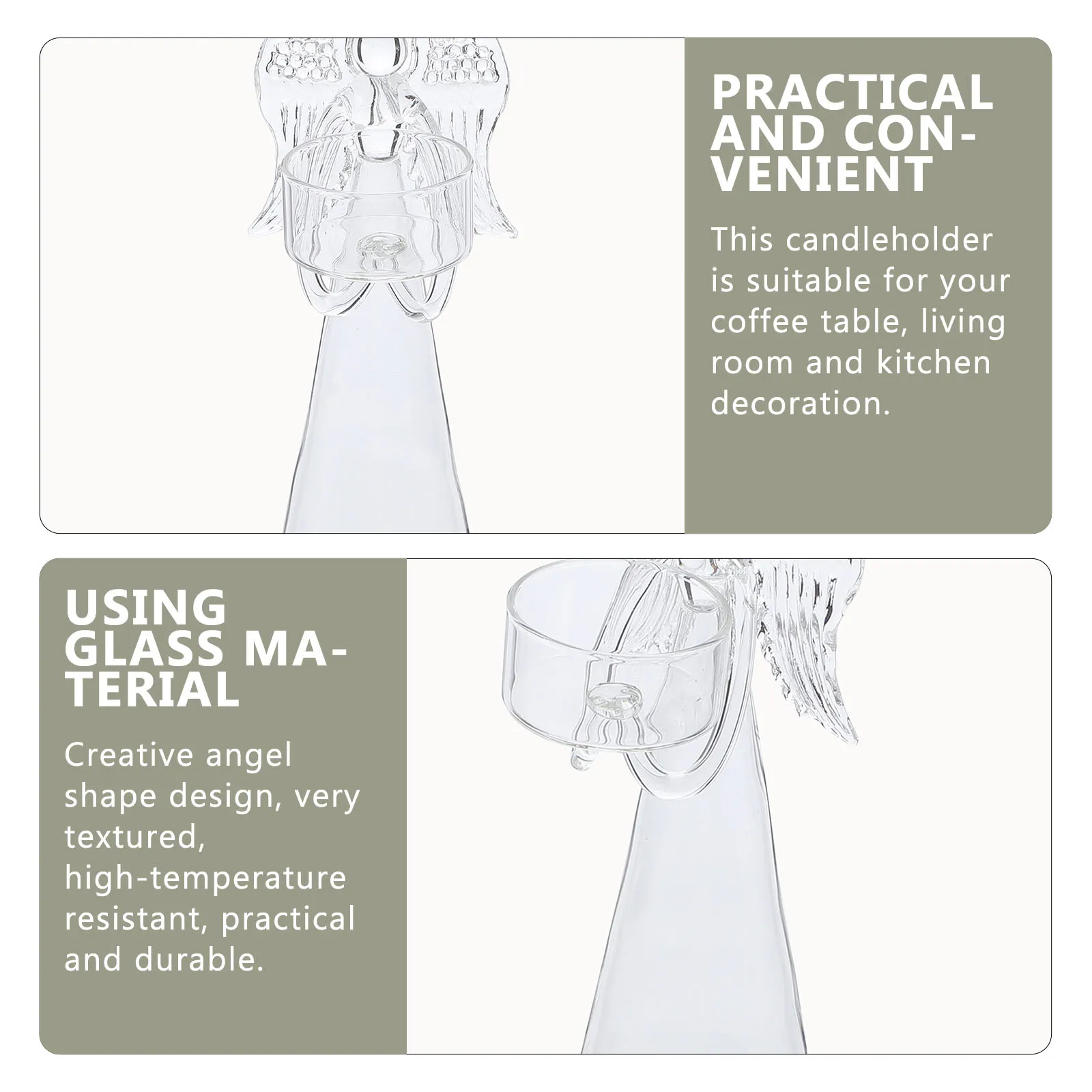 

Angel Holder Glass Elegant Design for Christmas Wedding Dinner Party Decorative Tabletop Candlestick Home Decoration