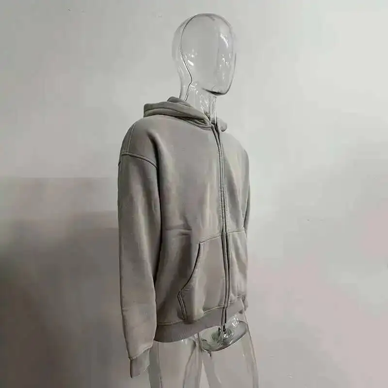 IEFB Men's Wear Wax Printing Vintage Male Hoodies Oversized Loose Zipper Water Washed Plush Sweatshirt Trendy New 9C9349 11 S8804e6507d68490e9b249ad00413b42fb