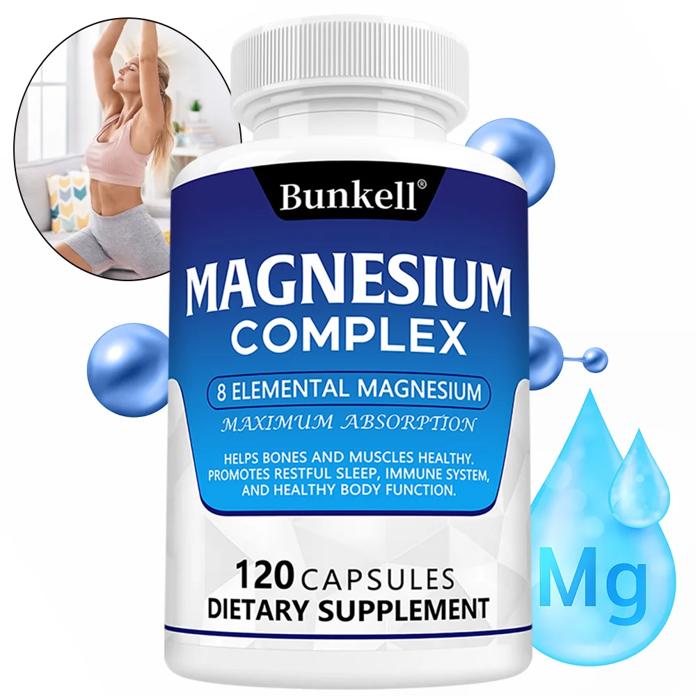 

Комплекс магния, 120 капсул - добавка для здоровья костей, мышц и сердца, поддержка сна, расслабление мышц, снятие стресса и тревоги