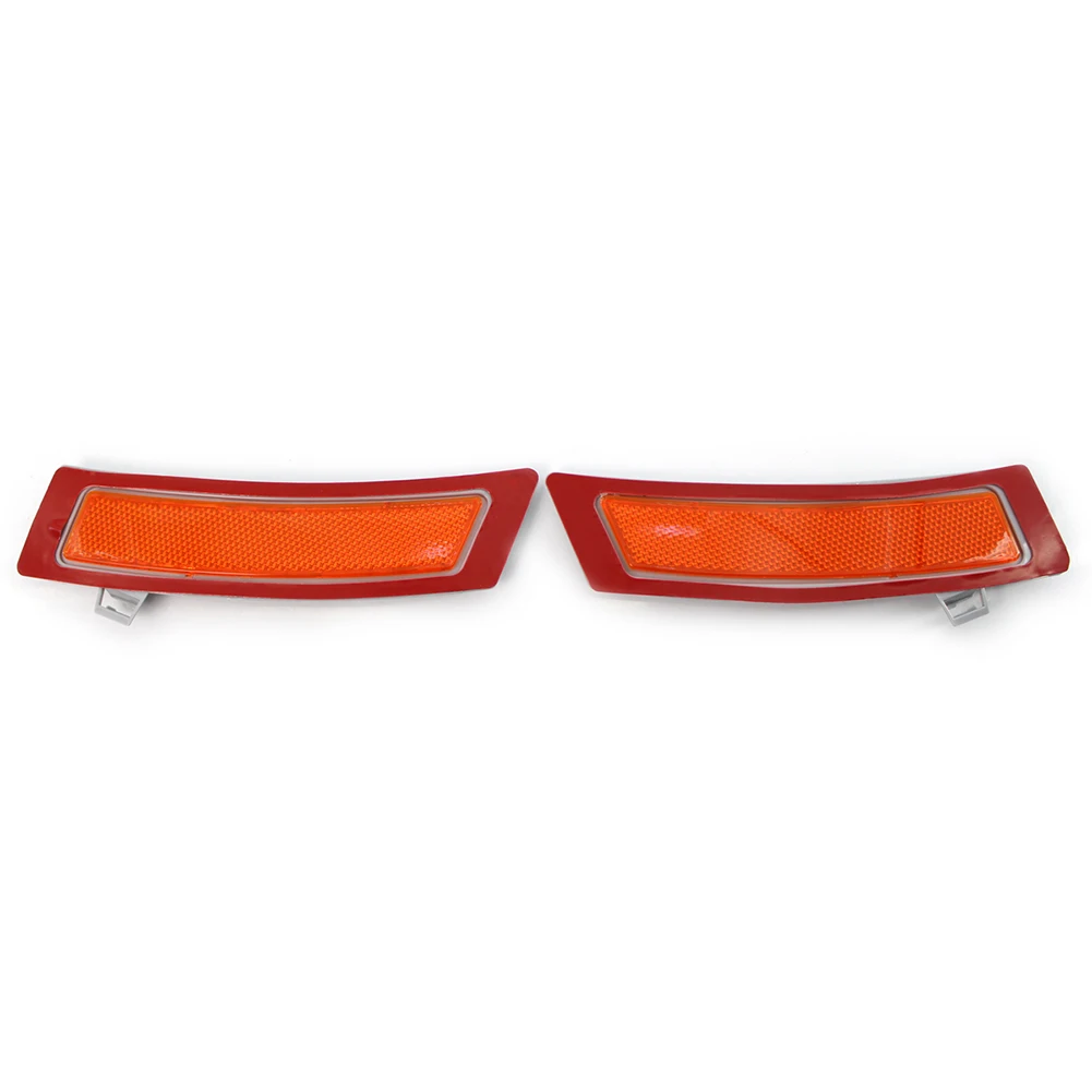 1Pair Car Front Bumper Marker Light Orange Cover Reflector Left & Right For BMW E70 X5 2011 2012 2013