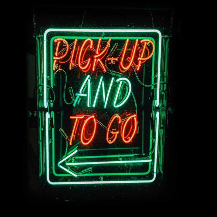 

Pick Up And TO Go Neon Sign Arrow Neon Light Sign Real glass tube Design Restaurant Hotel Decor Neon signs for sale Dropshipp