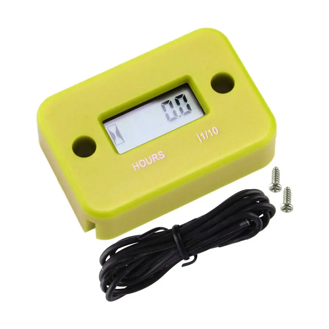 NEW Yellow Digital LCD Vibration Hour Counter Operating Hour Counter Engine Hour Meter Fit For Motorcycle Tractor Log Spliter