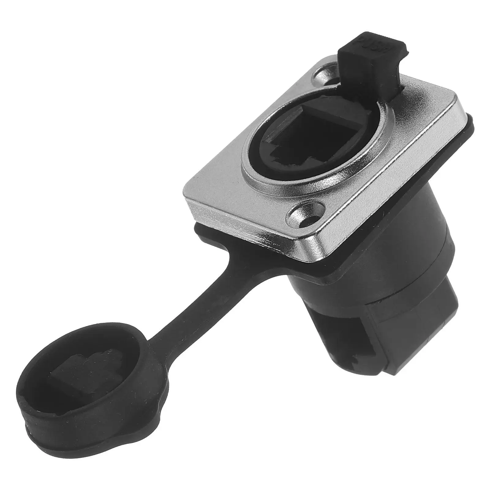 Waterproof Rj45 Socket 90 Degree Angled Pass Through Connector Network Extension Adapter Bulkhead Coupler for Home Office