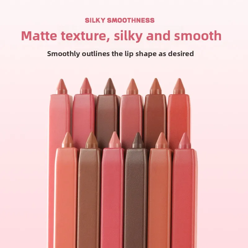 ชุดดินสอเขียนขอบปาก 12 ชิ้น แฟชั่น กันน้ำ เนื้อเนียนนุ่ม ติดทนนาน ไม่เงา แต่งหน้าได้ทุกวัน เนื้อแมท