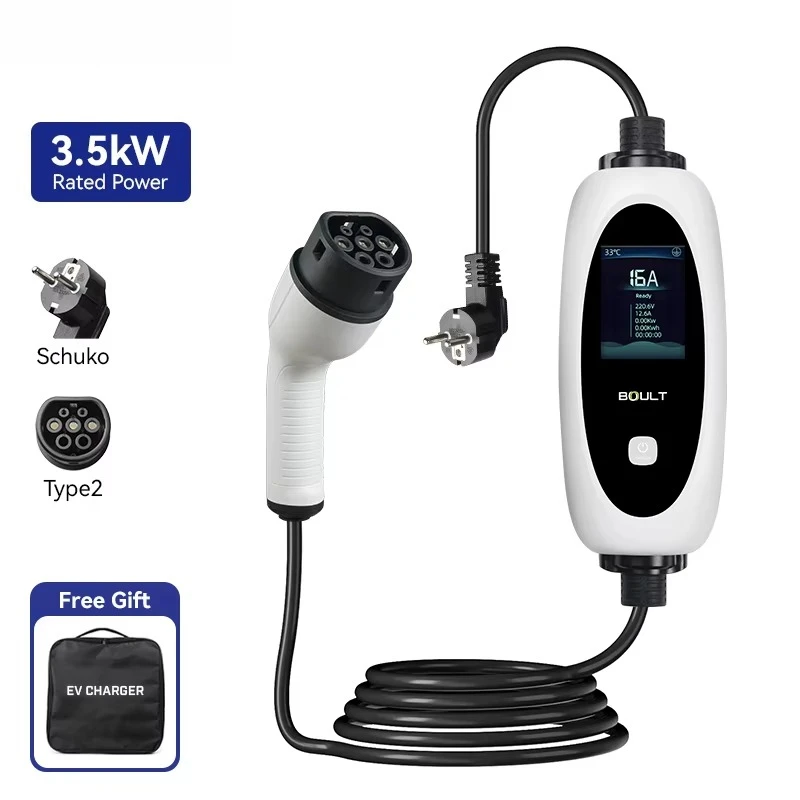 

Portable Ev Charger 3.5kw Type 2 Ev Charger Portable Type1 GB/T EV Charging Station