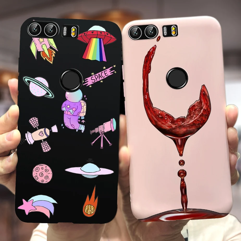 Чехол для Huawei Honor 8, искусственная кожа, роскошный яркий чехол с рисунком, мягкий силиконовый чехол для Honor 8, Honor8, задняя крышка 5,2 дюйма, бампер