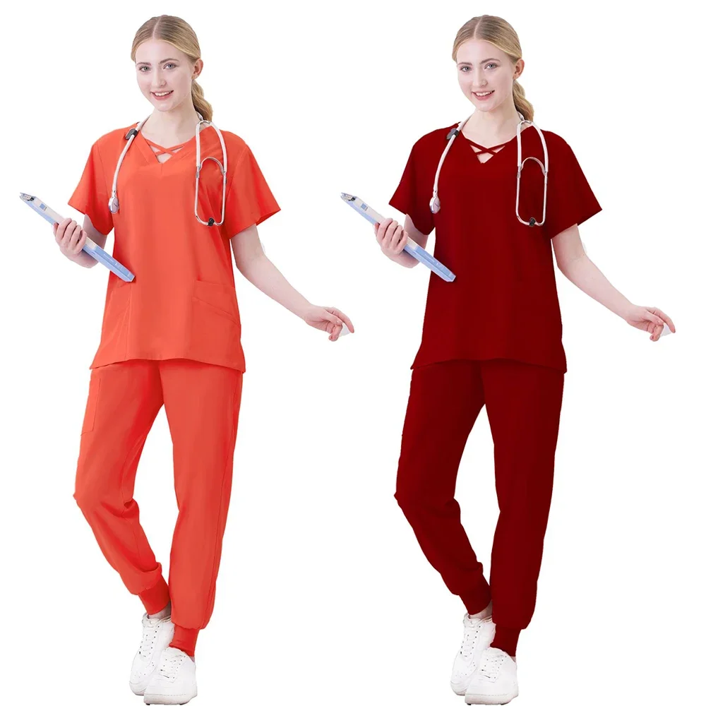 Peelings medizinische Uniformen Frau mehrfarbige Spa Schönheit Uniform Zahnarzt Veterinär Arbeits kleidung Unisex Apotheke Klinik Peeling-Set