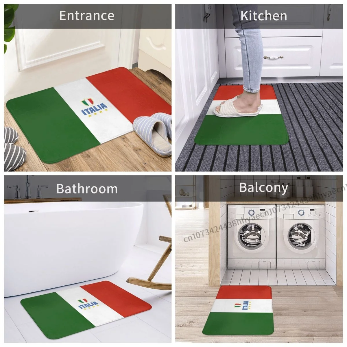 Italia Flag Non-slip Doormat Italian Tricolor Bath Kitchen Mat Outdoor Carpet Home Modern Decor