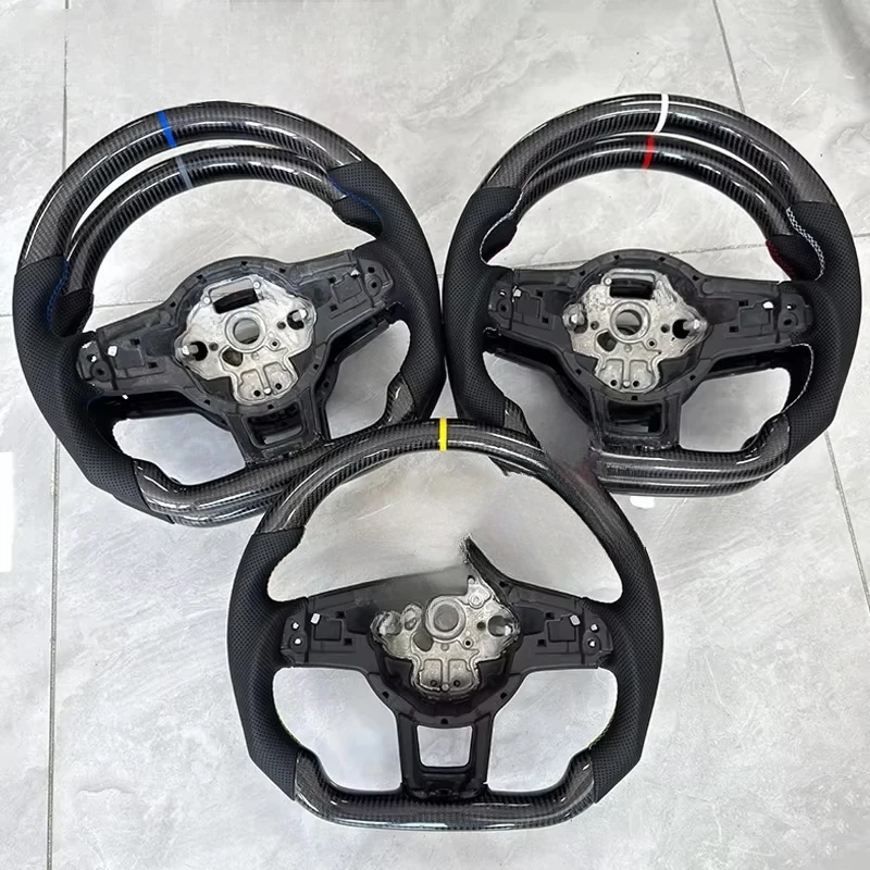 

Для Volkswagen Golf 7 7.5 GTI GTD GTE R Polo GTI Tiguan Passat 2013-2020: Руль из карбона с кожаной отделкой Alcantara, DSG
