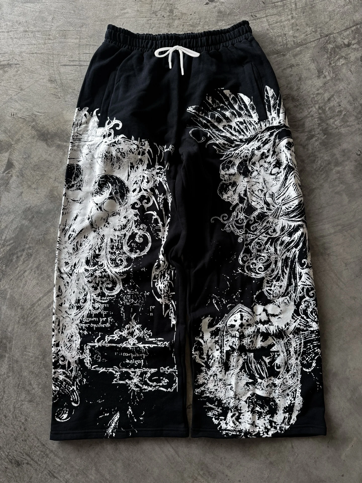 2026 Y2K Schwarz-Weiße Totenkopf-Gothic-Freizeithose Herren Amerikanische Retro-Punk-Dunkel-Jogginghose Harajuku-Trend-Sweatpants – Detail 19