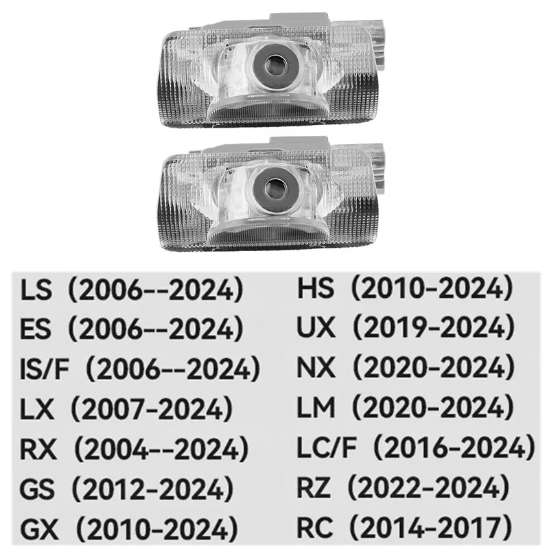 2X для Lexus Car Badge Light Автоматическая дверная лампа Добро пожаловать Светодиодная лампа RX ES GX LS LX IS GS RC UX Series GX470 ES250 IS250 Аксессуары