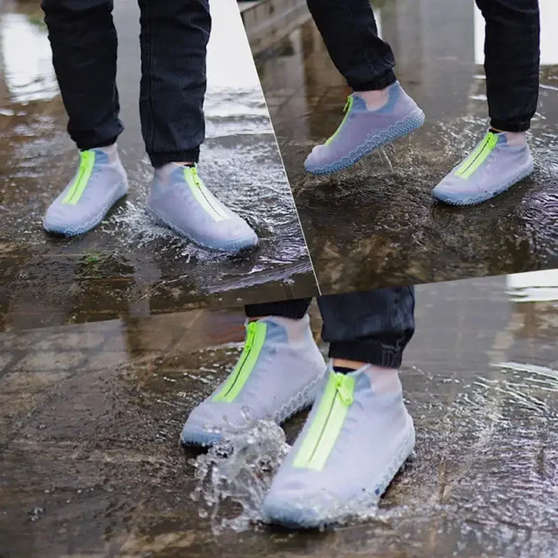 Nieuwe waterdichte overschoen regenlaarzen unisex buiten effen antislip antislip slijtvast herbruikbare rits siliconen schoenenhoes