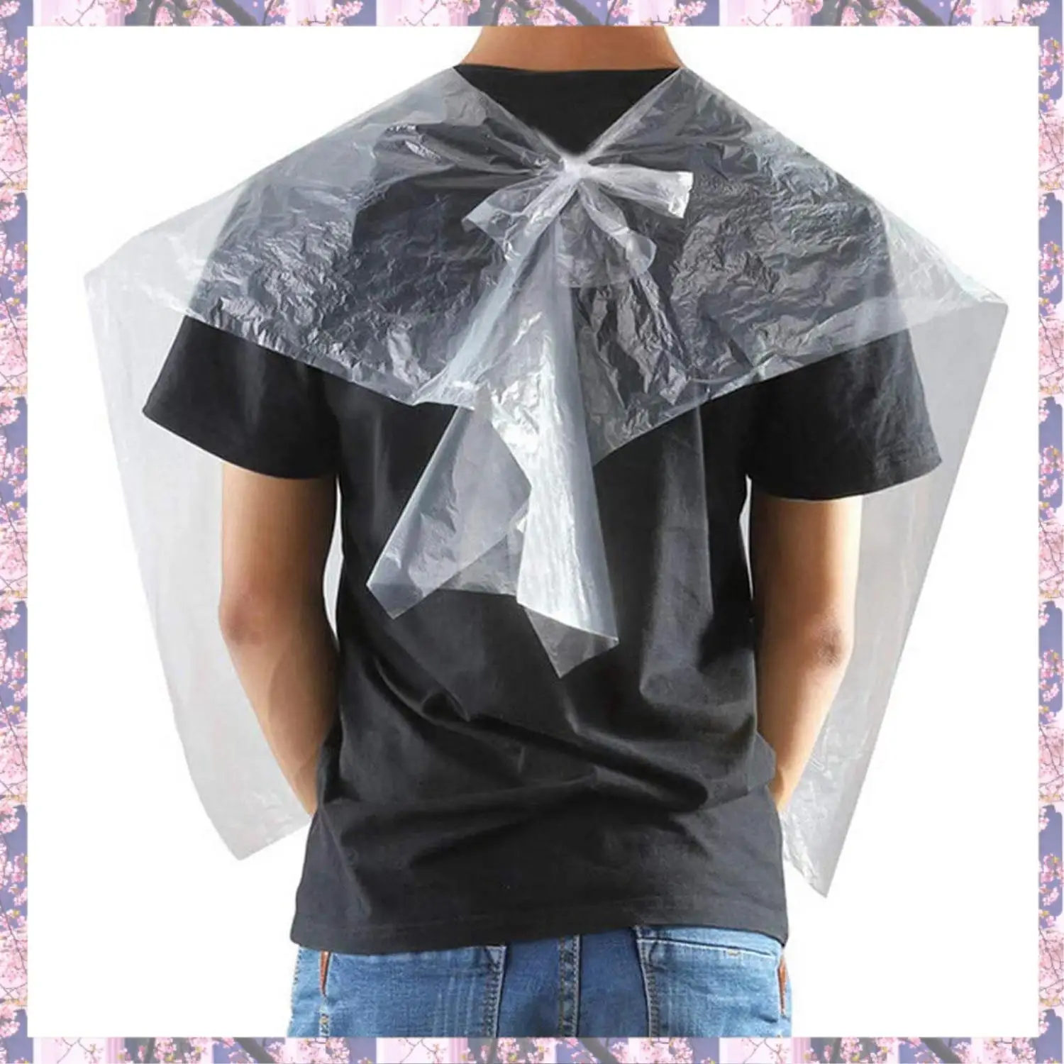 L73A 2025-100 قطعة مريلة البولي ايثيلين المتاح طويل الحلاق واي القماش بيرم صالون الشعر حلاقة واي تصفيف الشعر شال الرأس 60X90cm #4