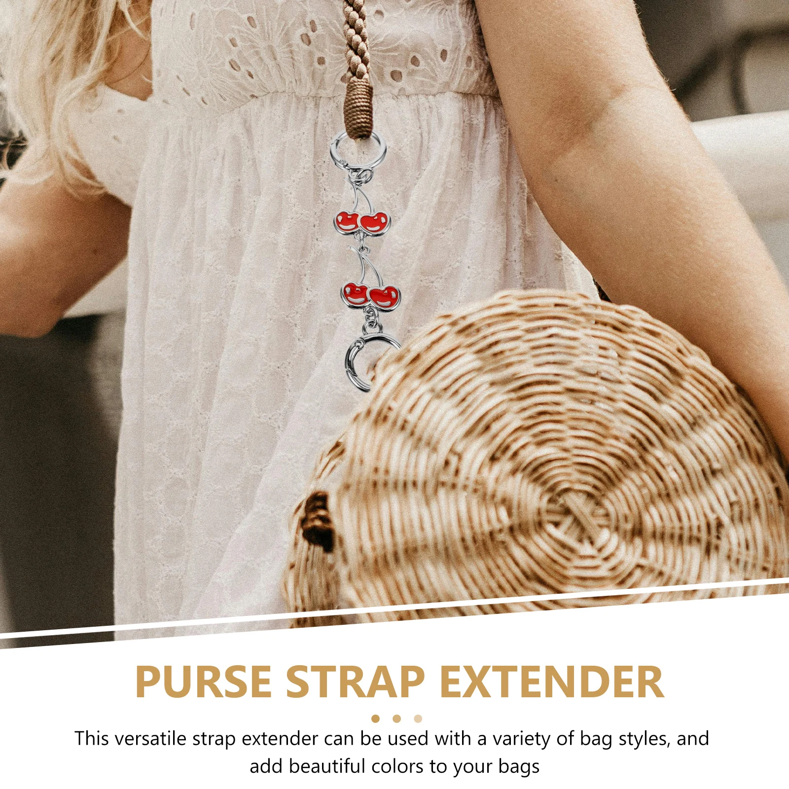 حقيبة الكرز سلسلة موسع محفظة حزام حقيبة يد حزام تمديدات Crossbody قابل للتعديل طول حقيبة كتف حمراء ملحق الموضة