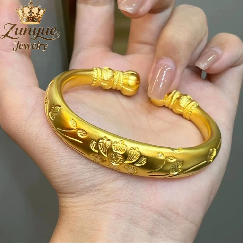 

Sand Gold Peony Flower Pumpkin Head Bracelet Luxury Quality Jewelry Best Selling Fashion Jewelry Exquisite Charms Elegant Gift
