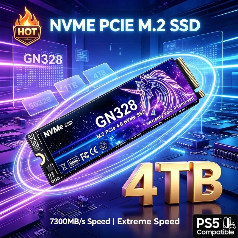 New GN328 M.2 NVMe SSD PCIe Gen4 High Performance Internal Drive 500GB 1TB 2TB 4TB Storage Upgrade For PS5 Desktop Laptop