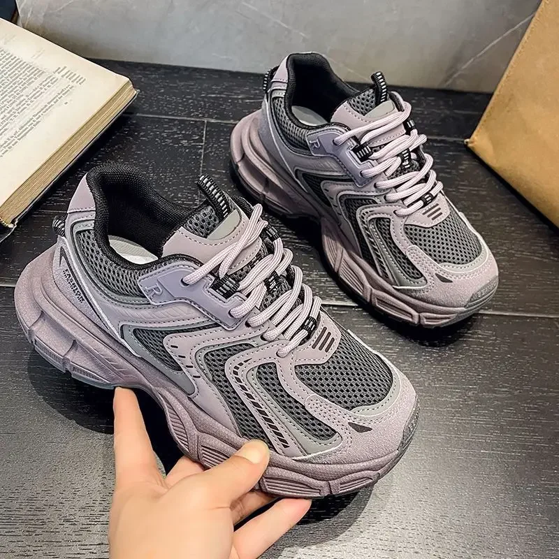 Purple Buffalo Sports Shoes Women Vintage Platform Sneakers Casual Tennis Female Vulcanize Korean Footwear Spring Summer